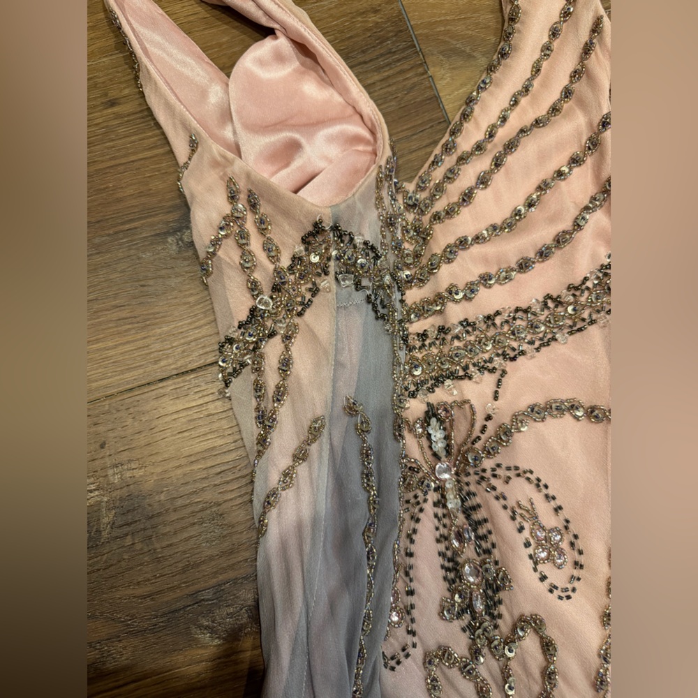 Vintage Y2K 100% Silk Beaded Dress Vintage Beaded Dress Prom Dress Sue Wong Prom - Picture 8 of 17